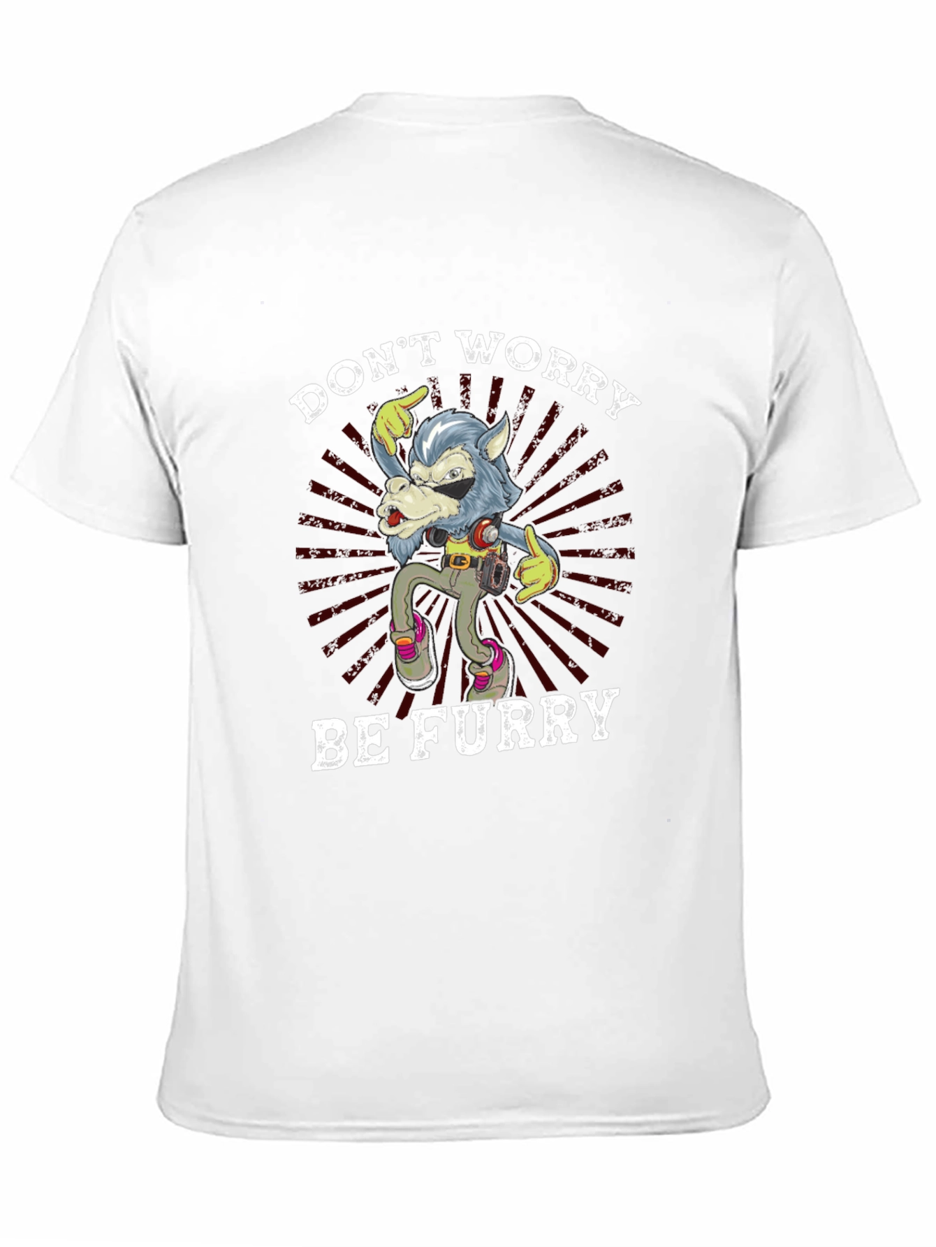 Dont Worry Be Furry Black T-Shirt