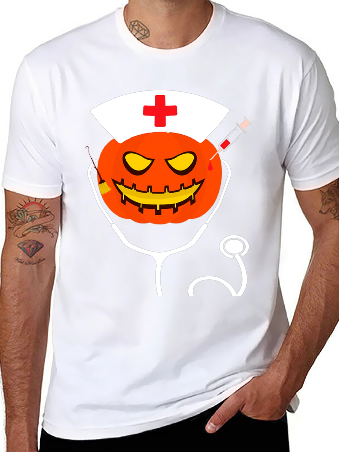 Halloween Nurse Pumpkin T-Shirt
