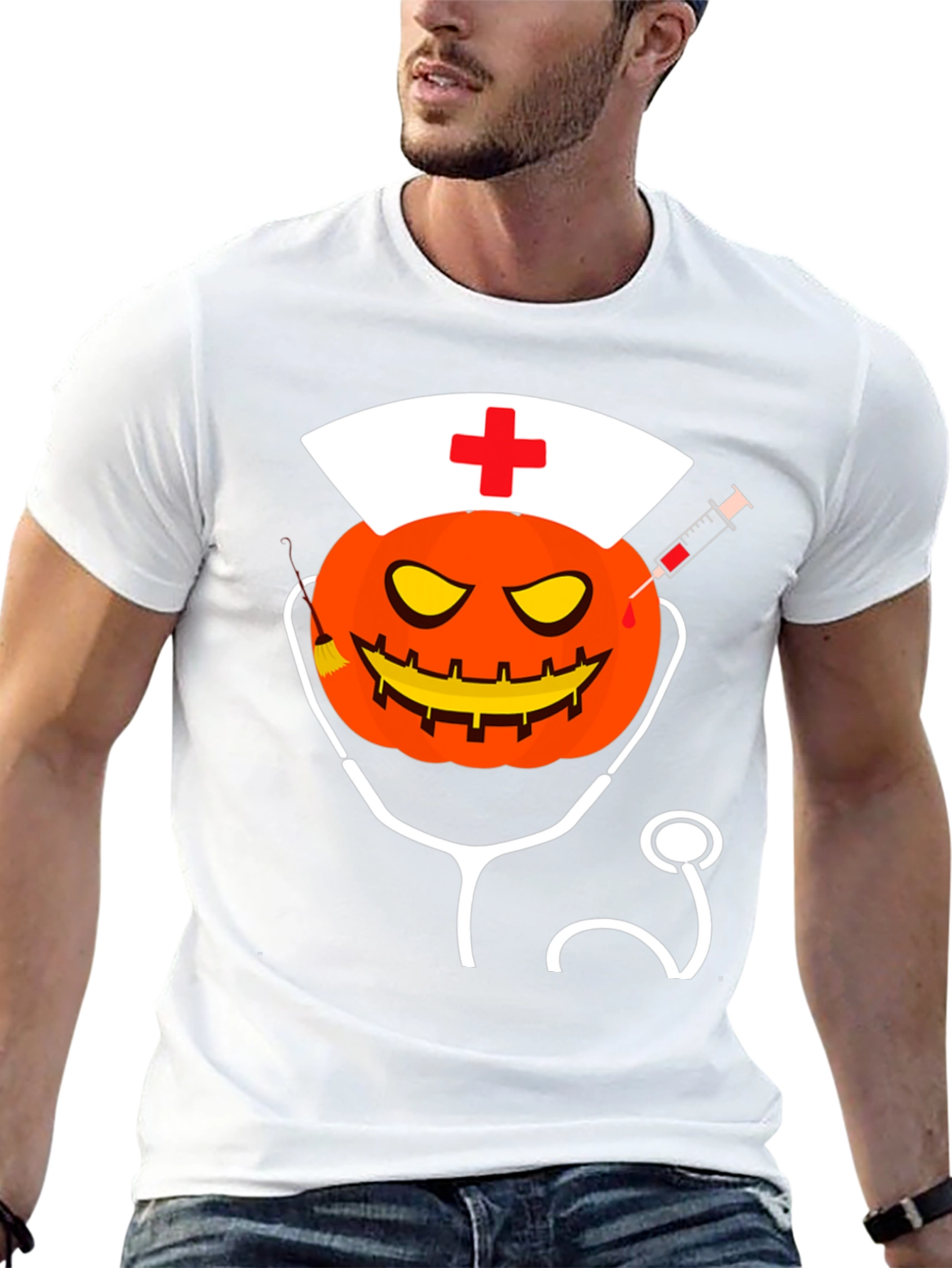 Halloween Nurse Pumpkin T-Shirt