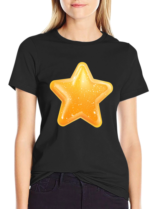 Shiny Star Graphic Black T-Shirt