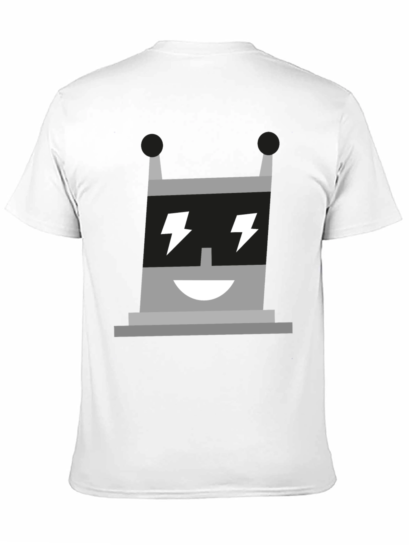 Electric Robot Graphic Tee - Black Cotton T-Shirt
