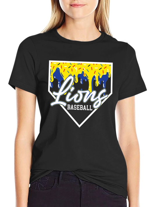 Lions Baseball Drip T-Shirt - Stylish Sports Fan Apparel