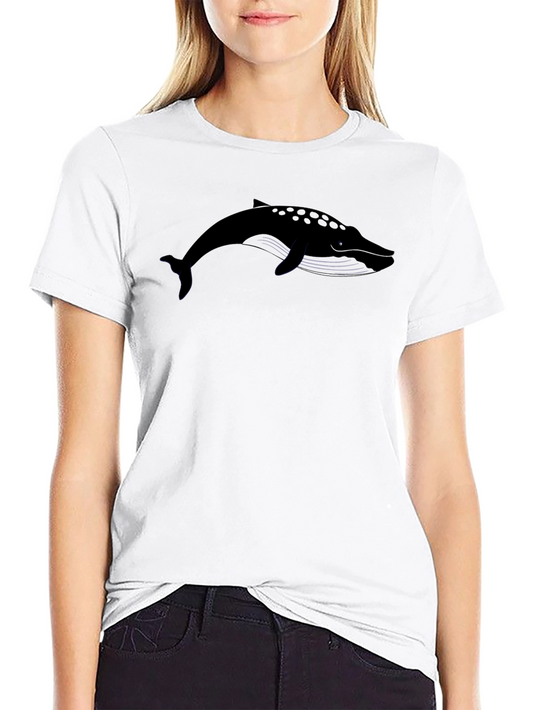Whale Graphic Tee - Black Cotton Blend