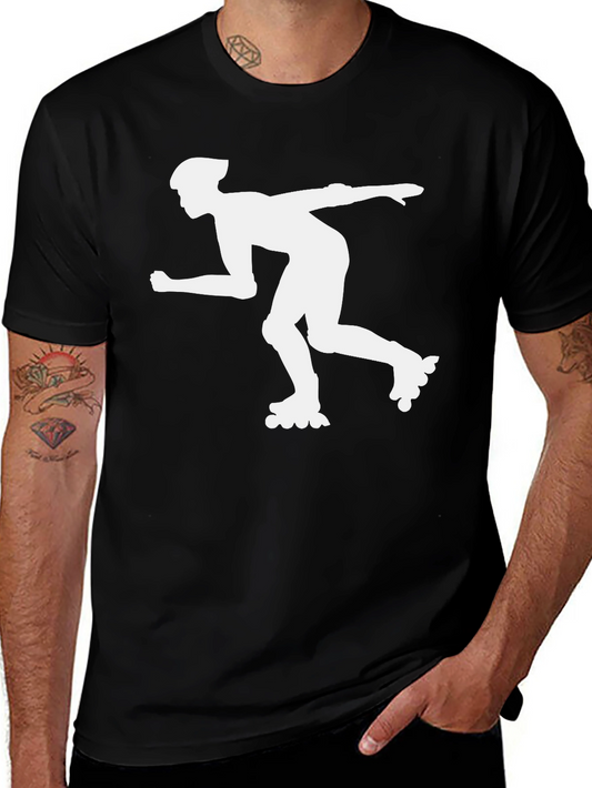 Inline Skater Graphic Tee - Black Cotton T-Shirt