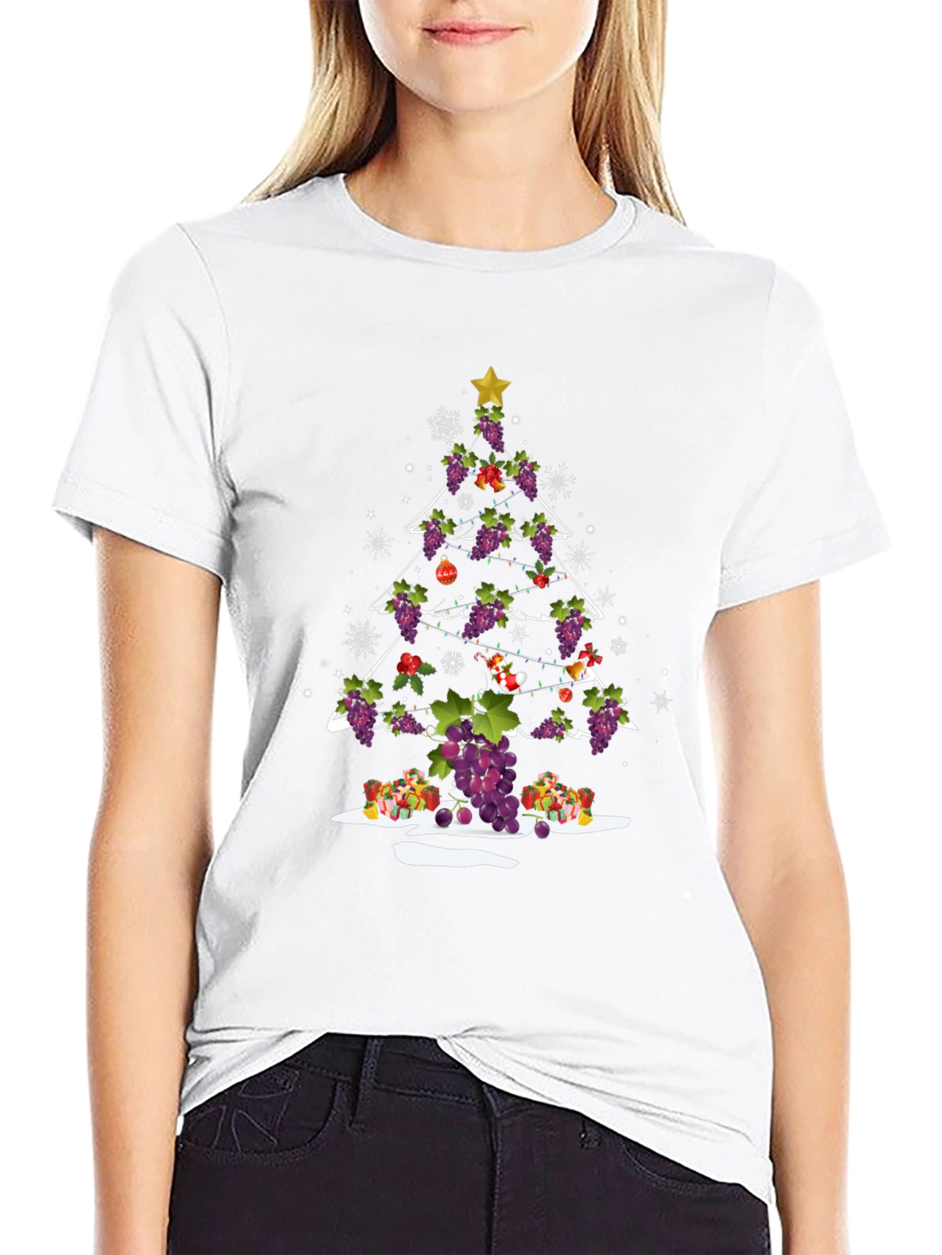 Grape Christmas Tree Holiday Graphic Tee