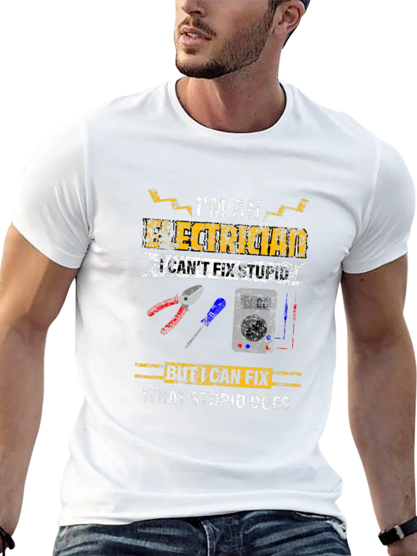Electrician Fix What Stupid Does Graphic T-Shirt
