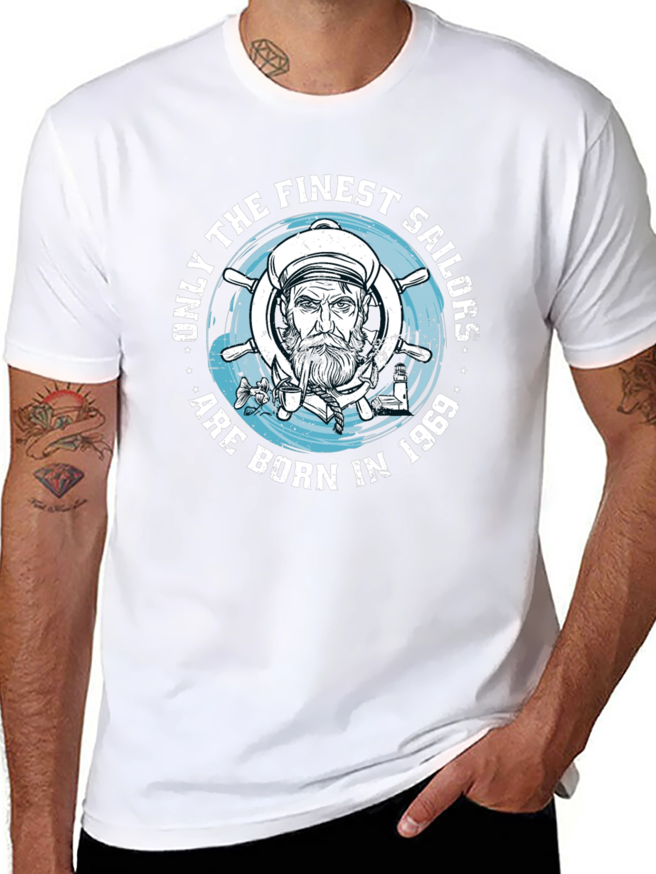 Finest Sailors Born in 1969 Black T-Shirt