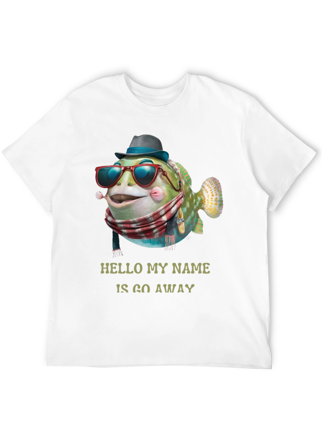 Go Away Fish Graphic T-Shirt