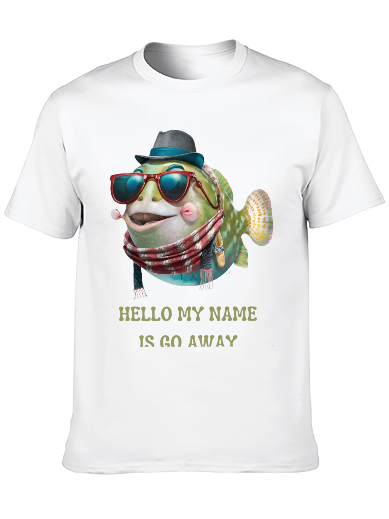Go Away Fish Graphic T-Shirt