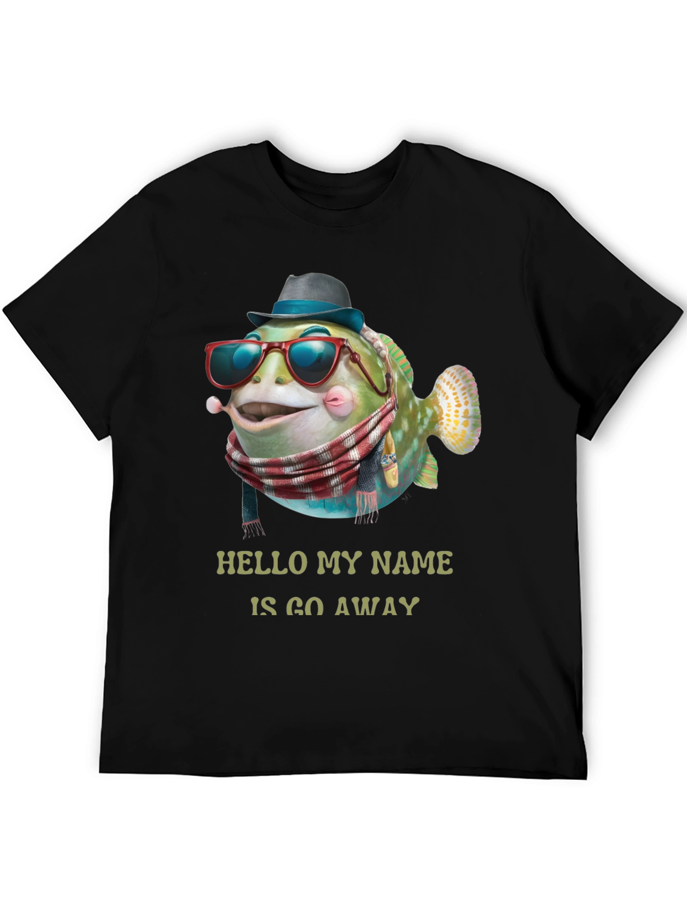 Go Away Fish Graphic T-Shirt