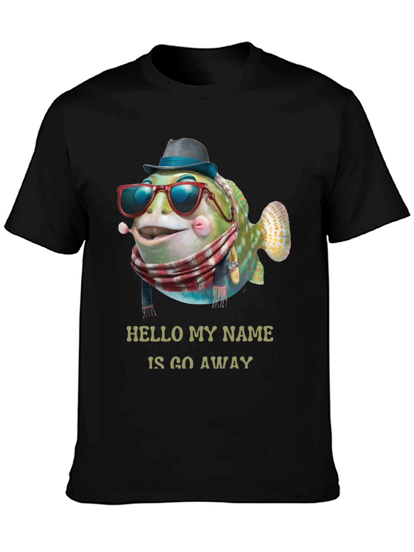 Go Away Fish Graphic T-Shirt