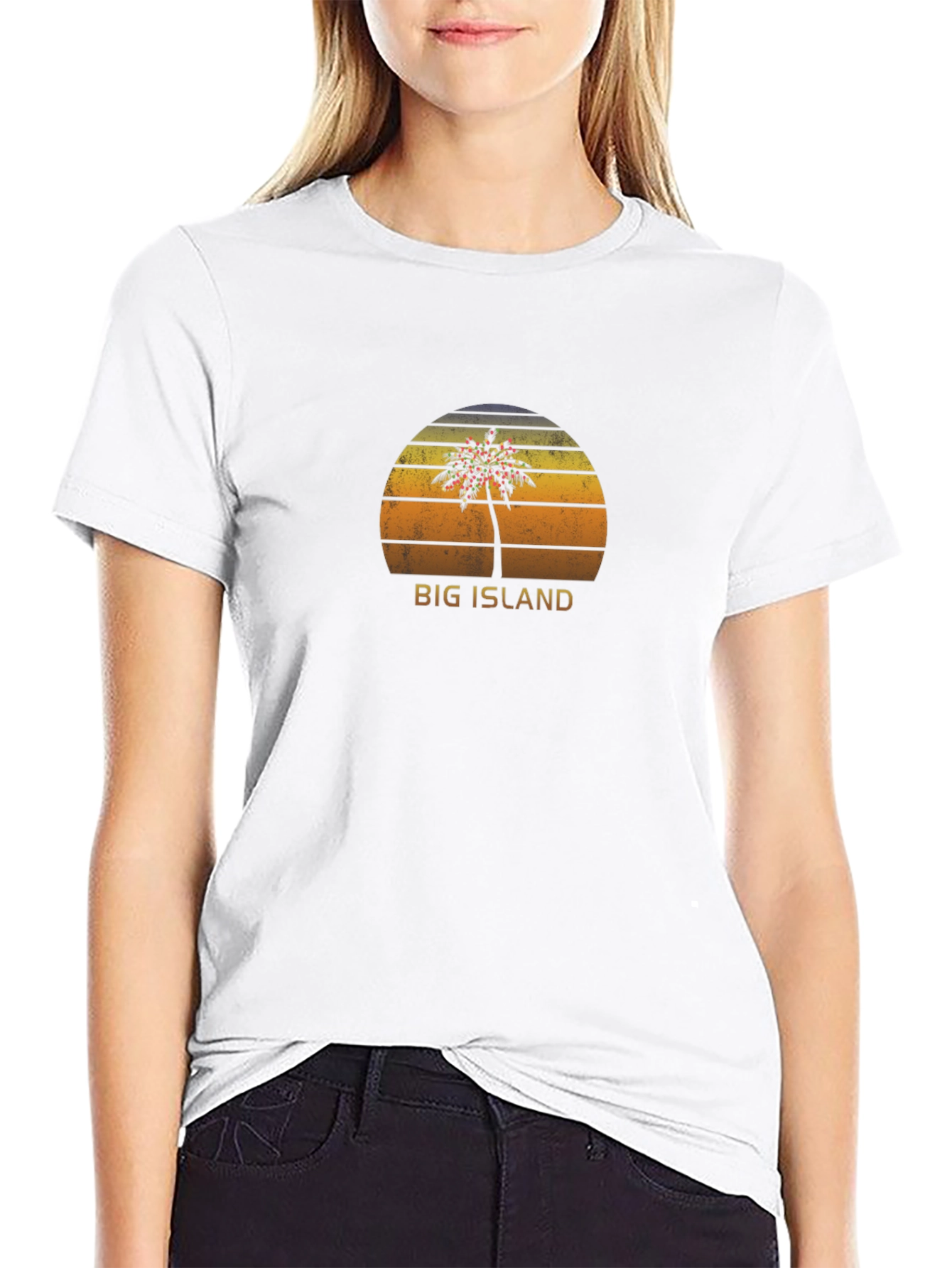 Big Island Palm Tree Graphic Tee - Black T-Shirt