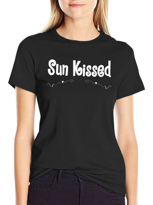 Sun Kissed Black T-Shirt - Trendy Casual Wear