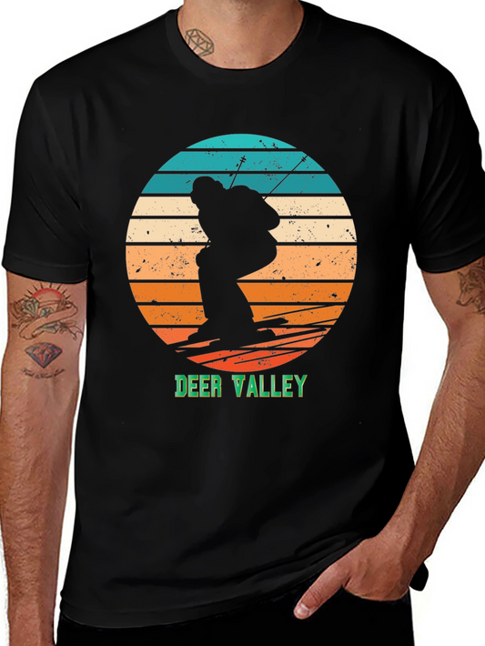 Deer Valley Ski Retro Graphic Tee - Black