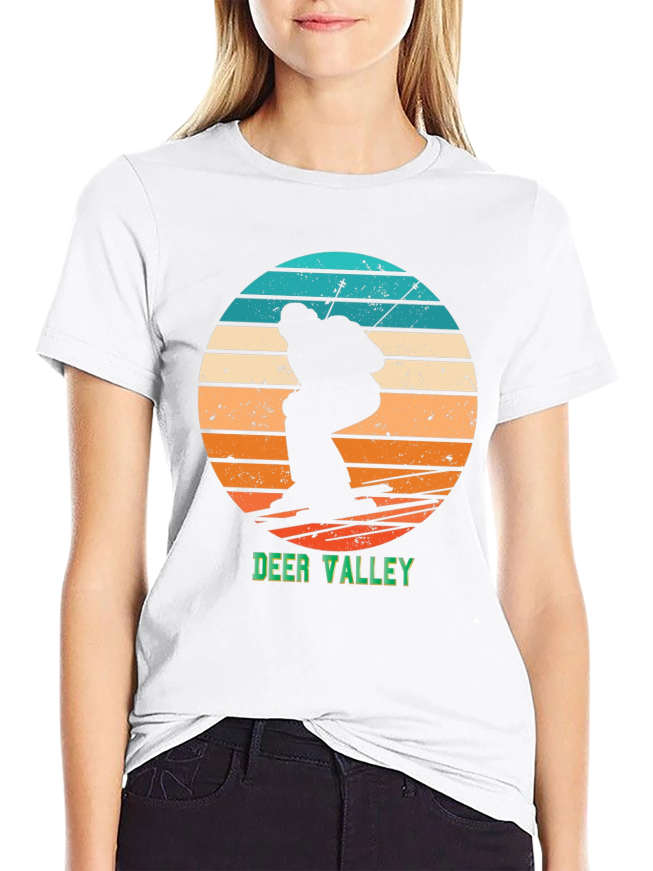 Deer Valley Ski Retro Graphic Tee - Black