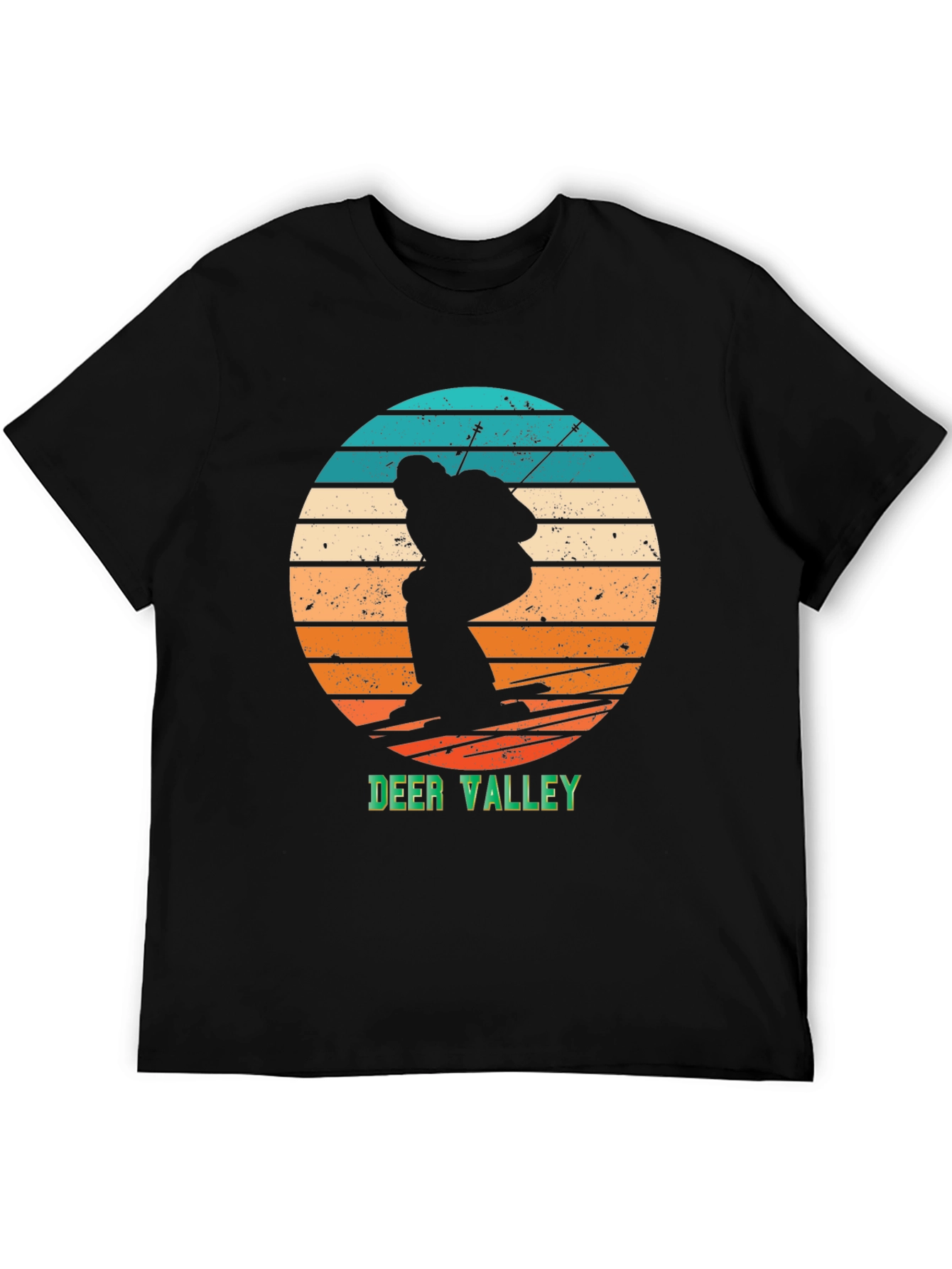 Deer Valley Ski Retro Graphic Tee - Black