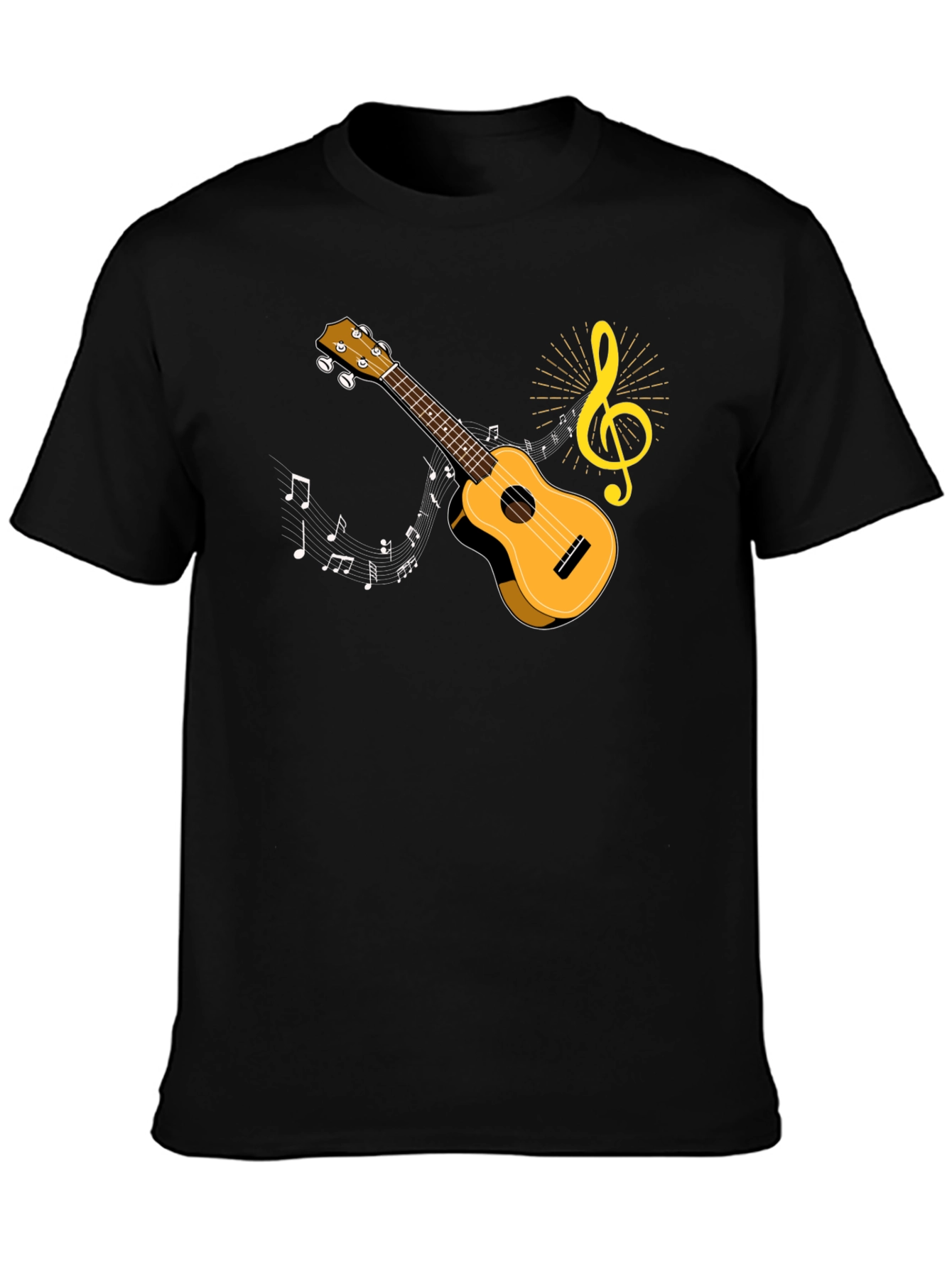 Ukulele Music T-Shirt - Musical Note Graphic Tee