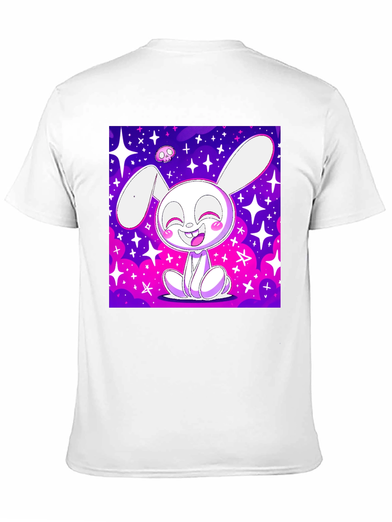 Cute Bunny Graphic Tee - Black