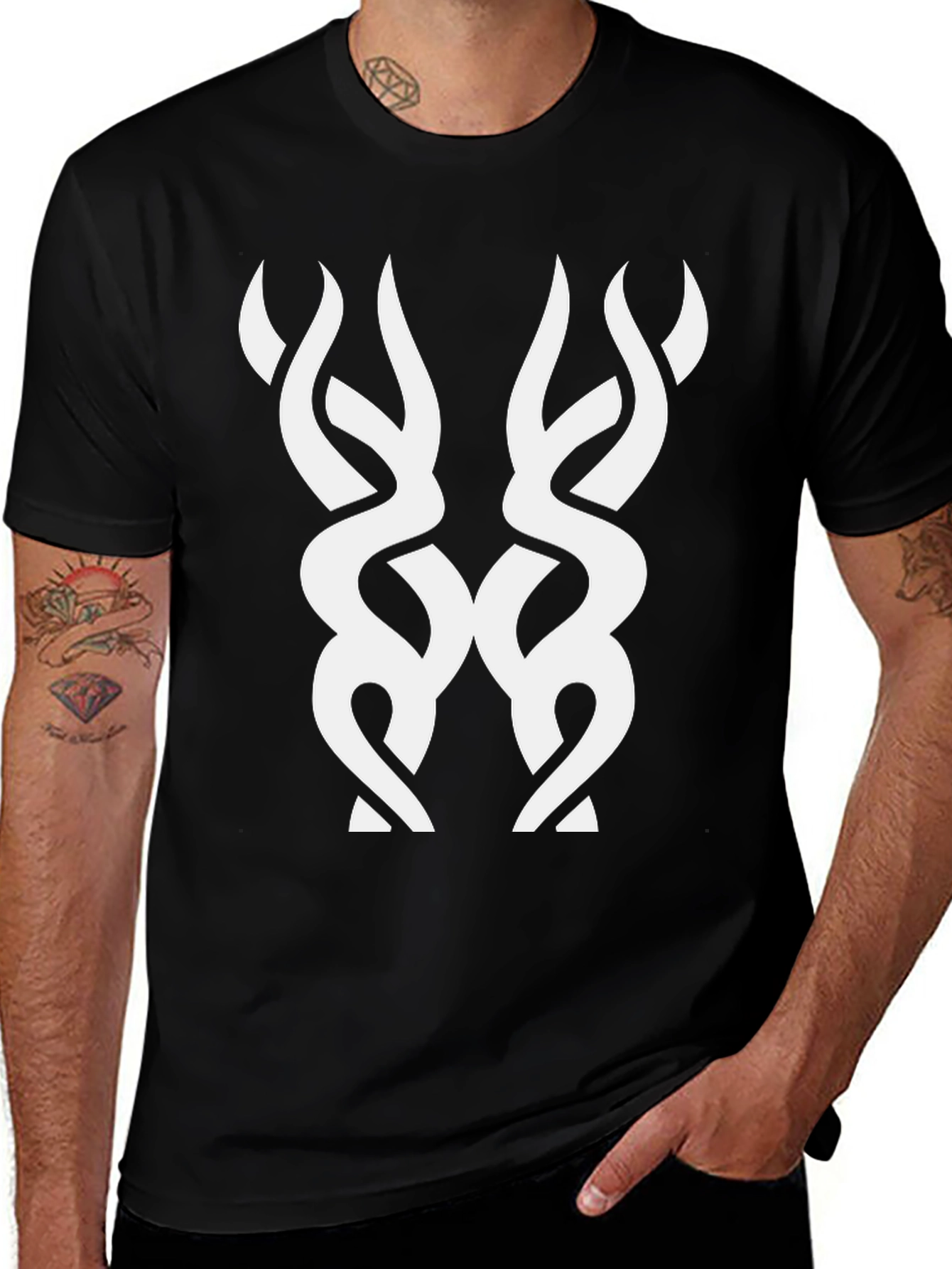Abstract Graphic Tee - Mens Black T-Shirt