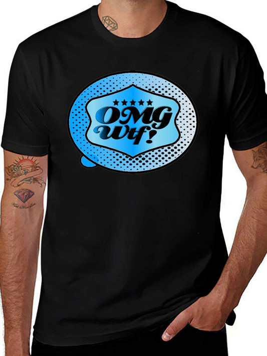 OMG WTF Graphic Tee - Novelty Mens Black T-Shirt