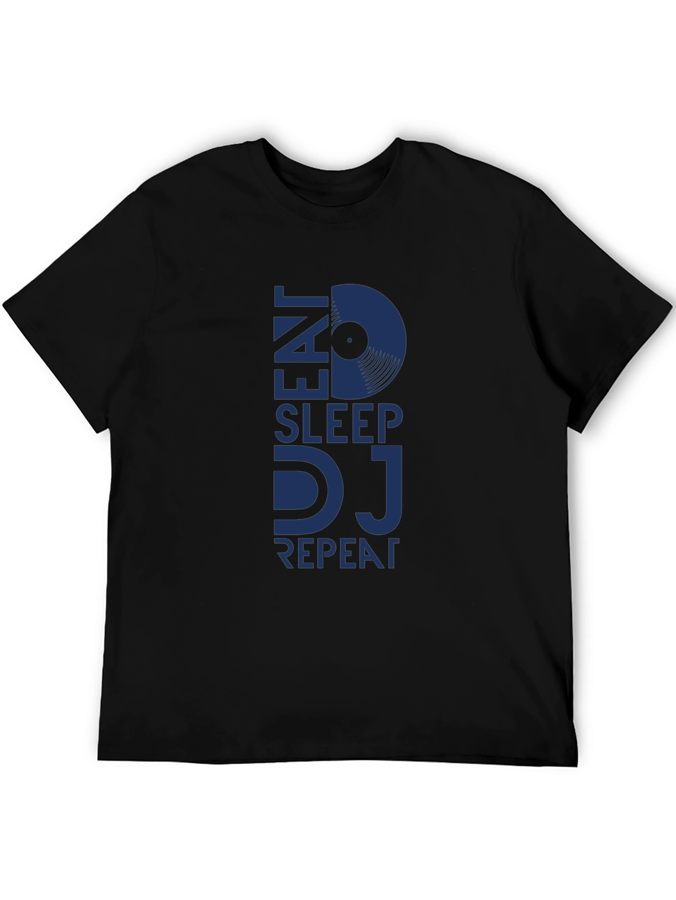 Eat Sleep DJ Repeat Black Graphic T-Shirt