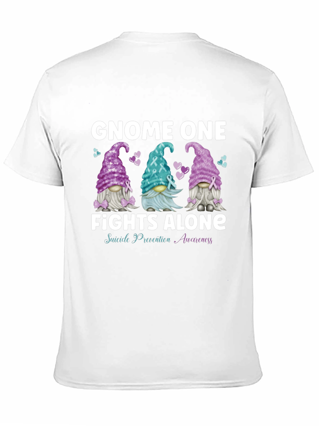 Gnome One Fights Alone Suicide Awareness T-Shirt