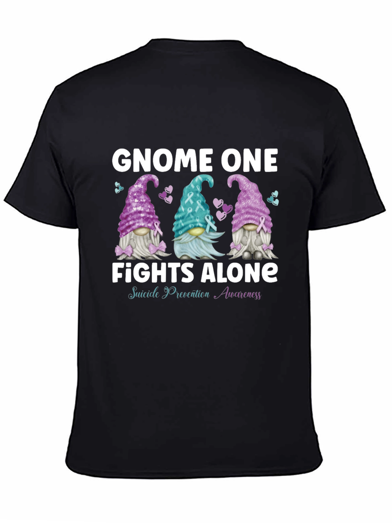 Gnome One Fights Alone Suicide Awareness T-Shirt