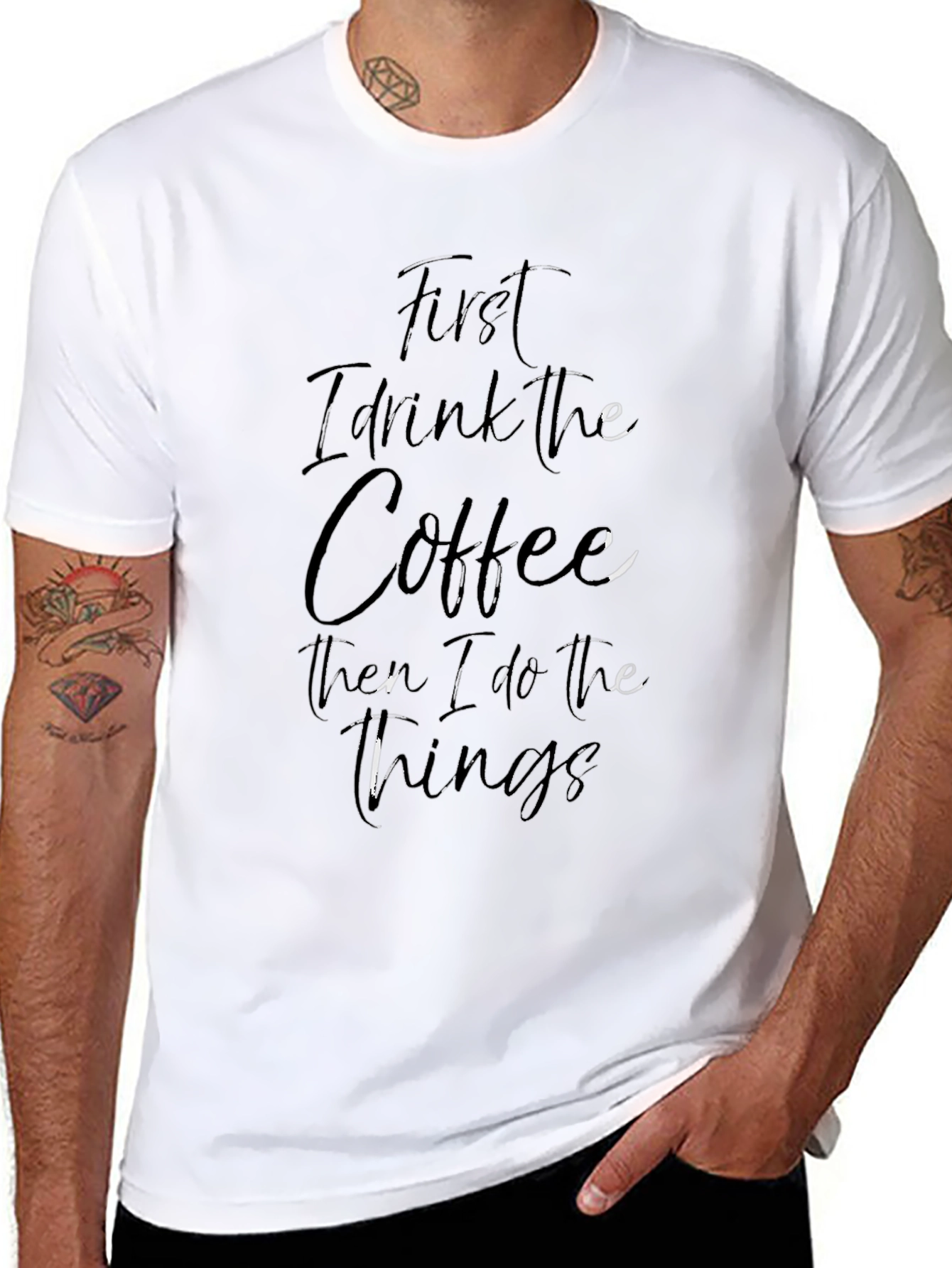 Coffee First Black Graphic Tee