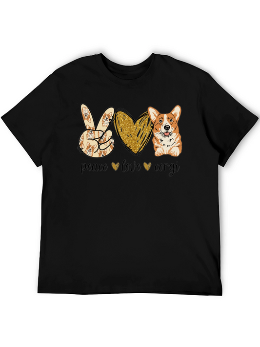 Peace Love Corgi T-Shirt - Dog Lover Tee