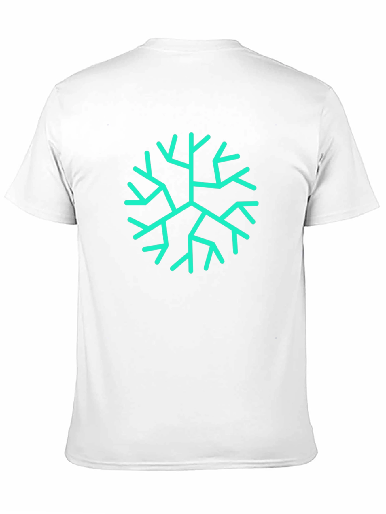 Mens Black Tee with Teal Geometric Branch Print