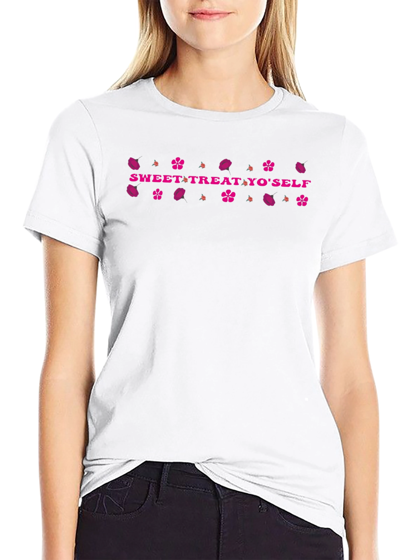 Sweet Treat Yoself Black Graphic T-Shirt