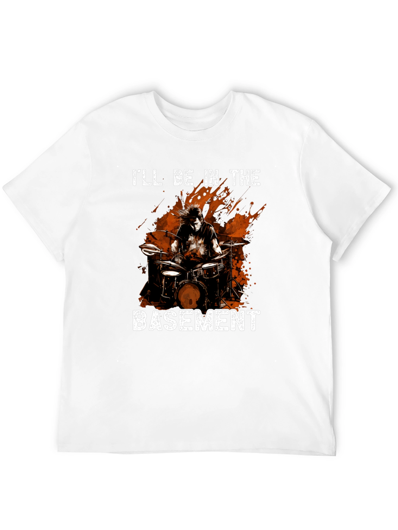 Ill Be In The Basement Drummer Black T-Shirt