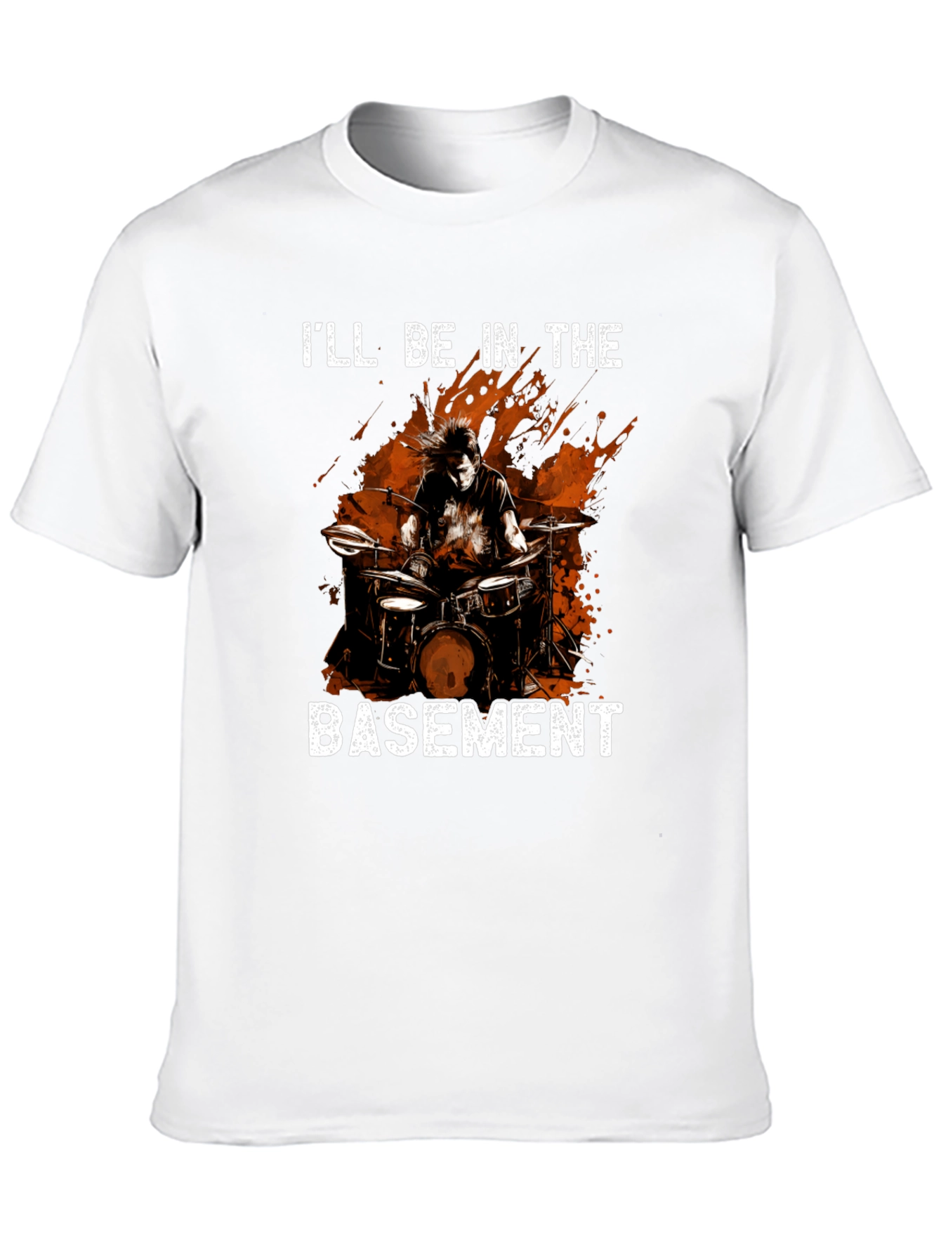 Ill Be In The Basement Drummer Black T-Shirt