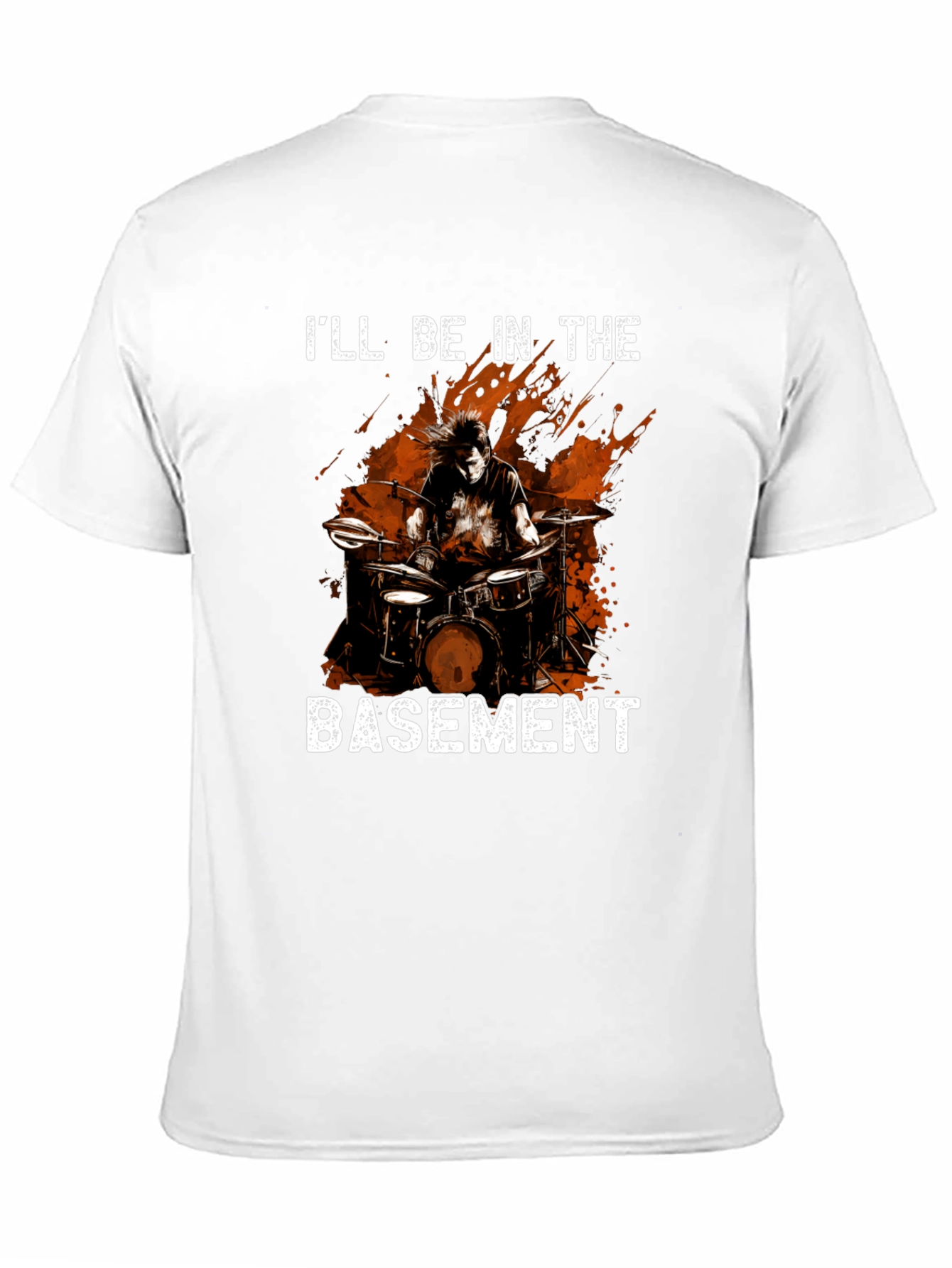 Ill Be In The Basement Drummer Black T-Shirt