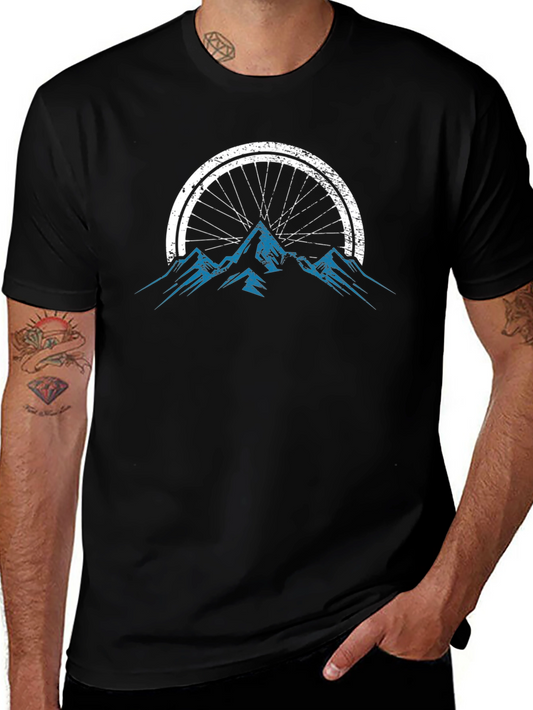Mountain Bike Wheel Graphic Tee - Black