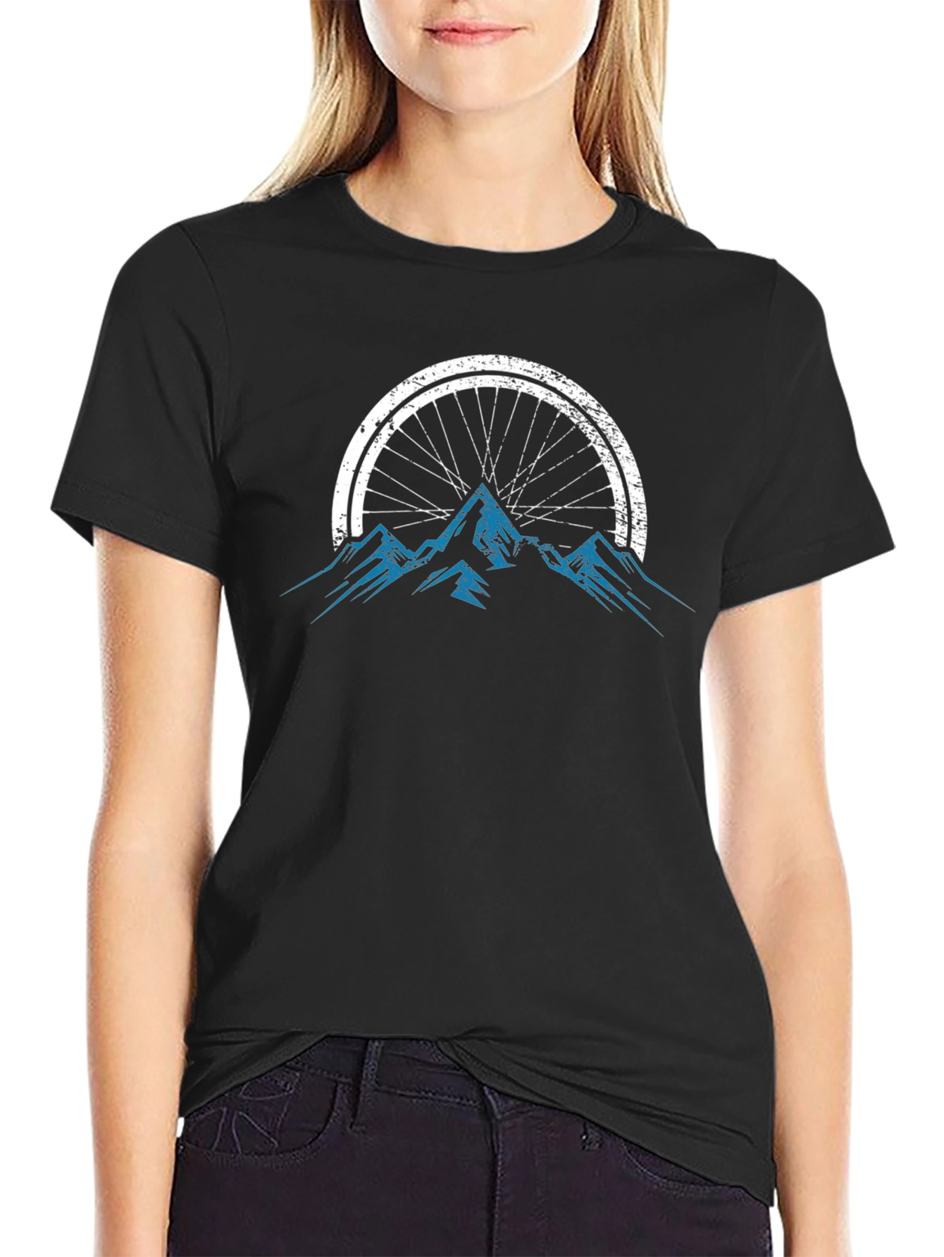 Mountain Bike Wheel Graphic Tee - Black
