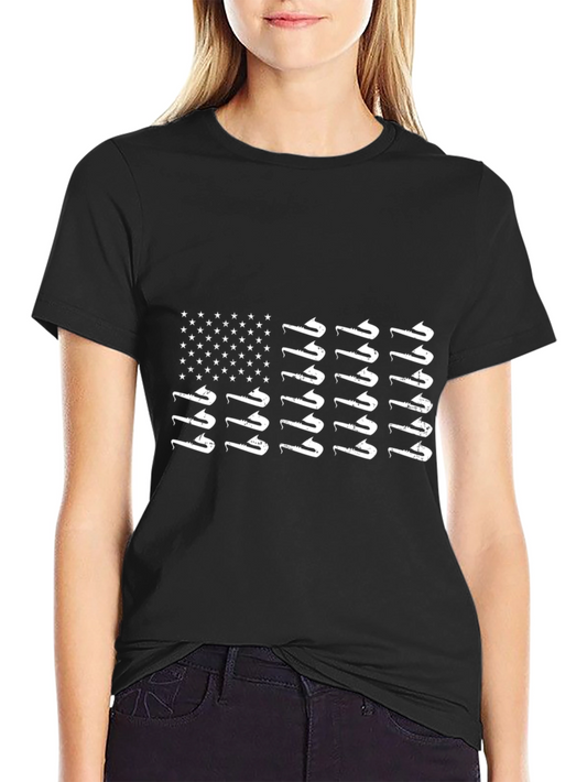 American Flag Saxophone T-Shirt