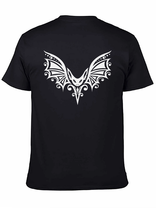 Tribal Bat Graphic Black T-Shirt