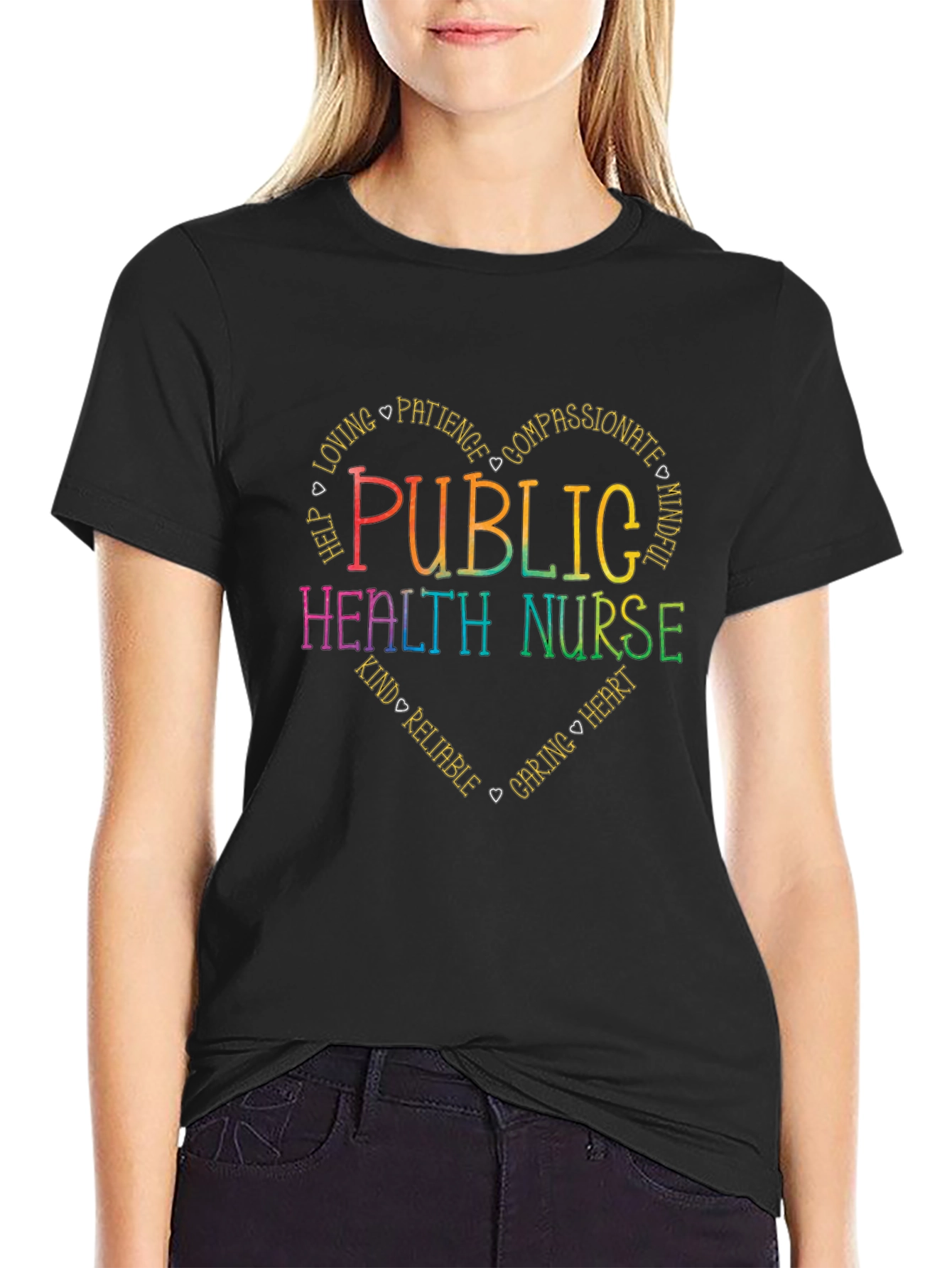Public Health Nurse Heart T-Shirt - Caring & Compassionate
