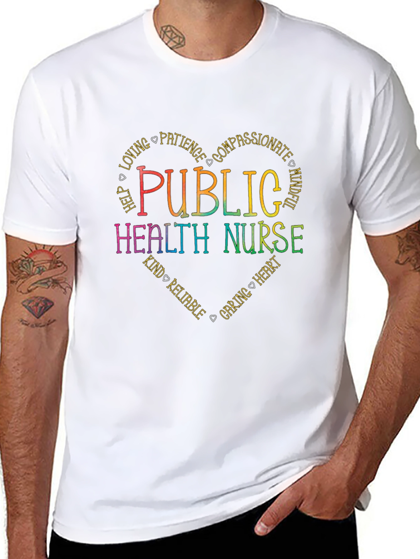 Public Health Nurse Heart T-Shirt - Caring & Compassionate