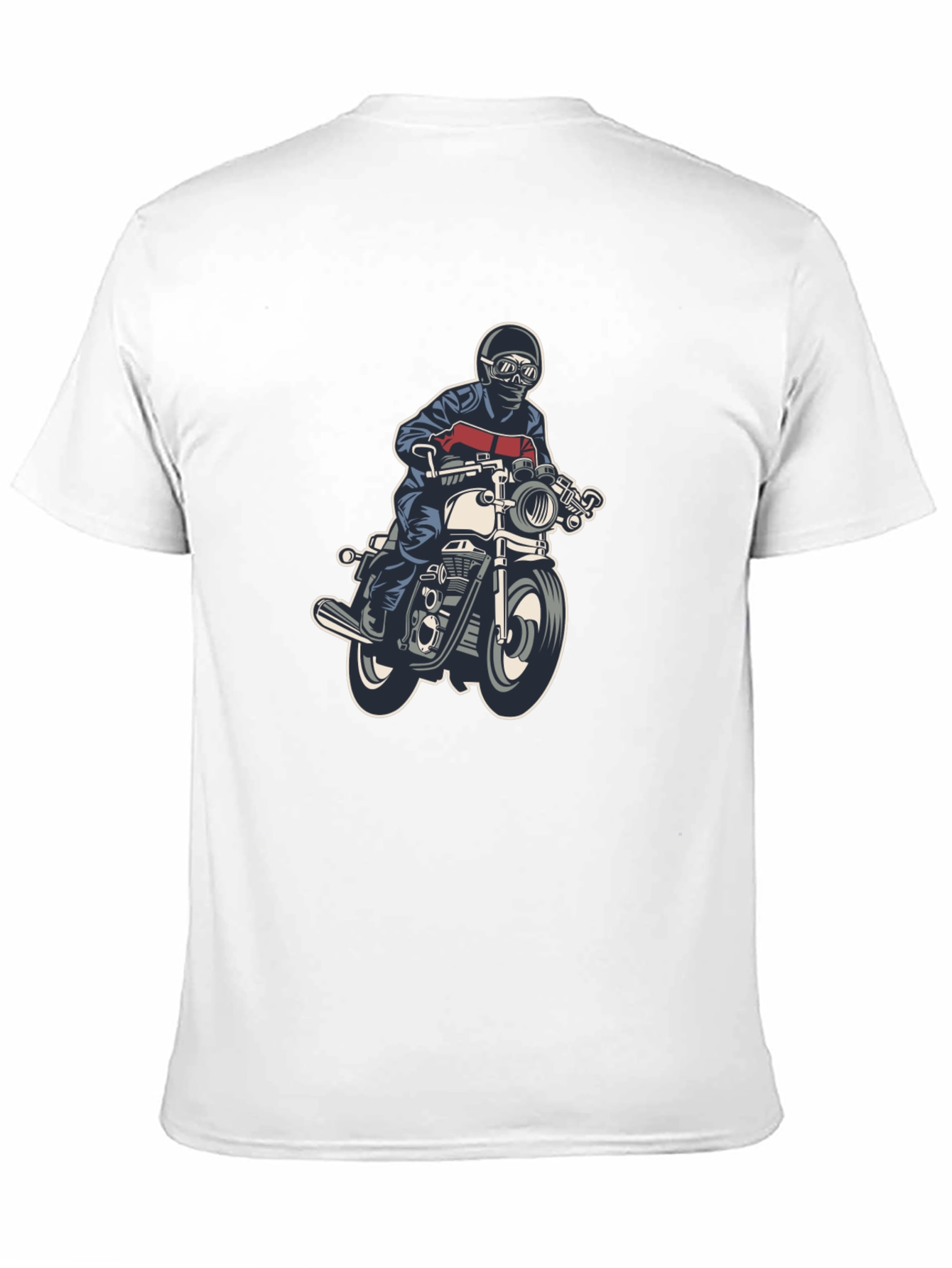 Motorcycle Rider Graphic Tee - Black Cotton T-Shirt