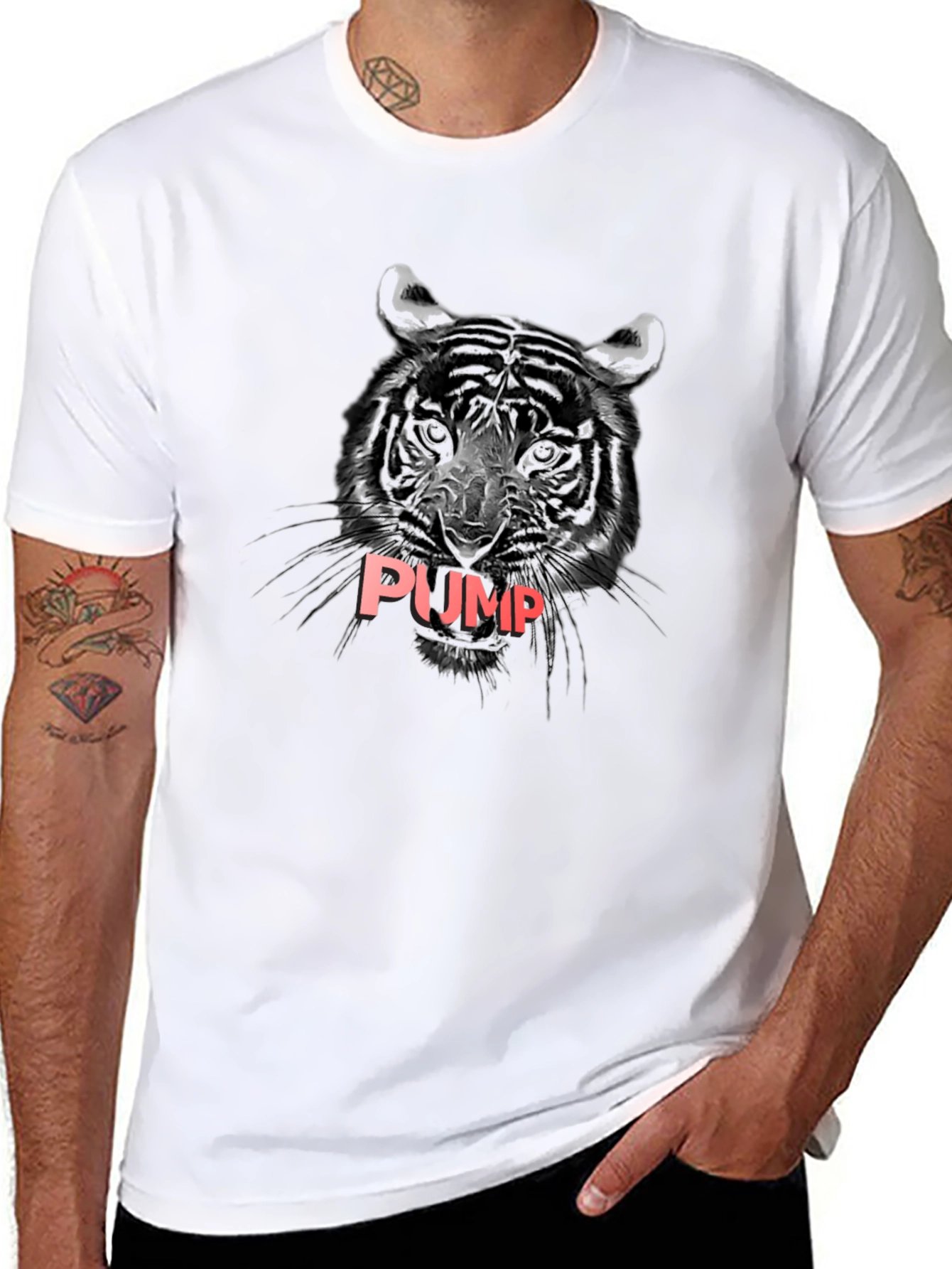 Tiger PUMP Graphic T-Shirt - Black