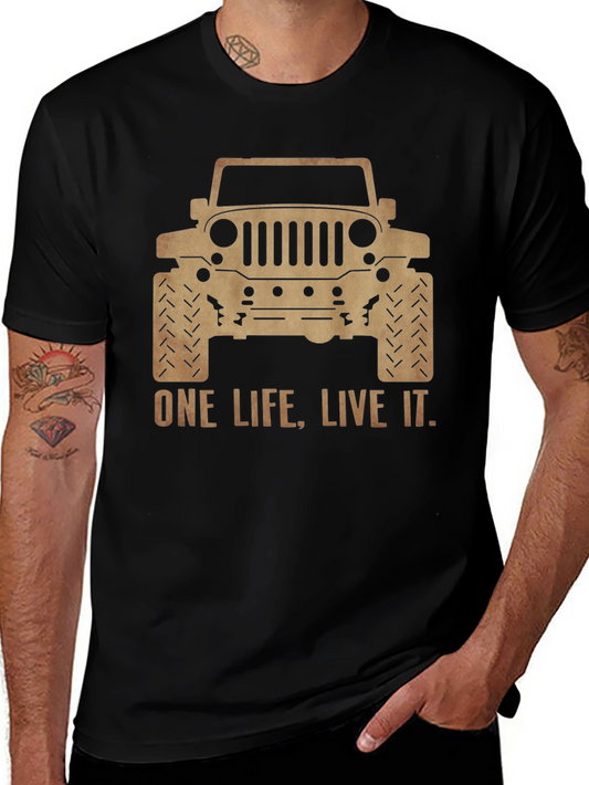 One Life Live It Jeep Graphic Tee - Black