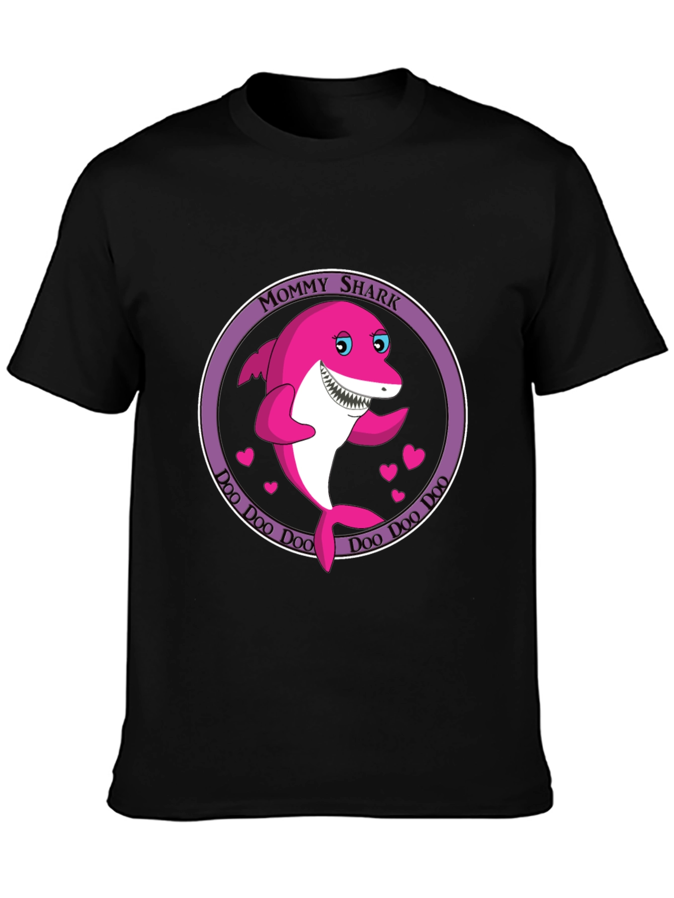 Mommy Shark Doo Doo Doo Black T-Shirt
