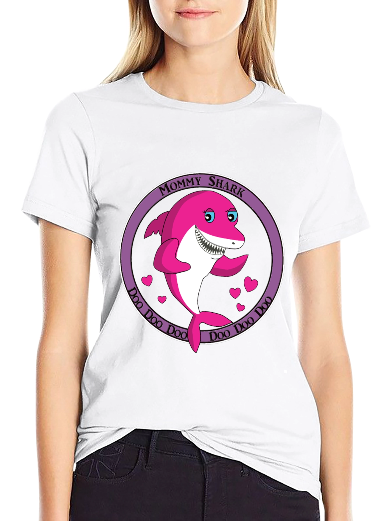 Mommy Shark Doo Doo Doo Black T-Shirt