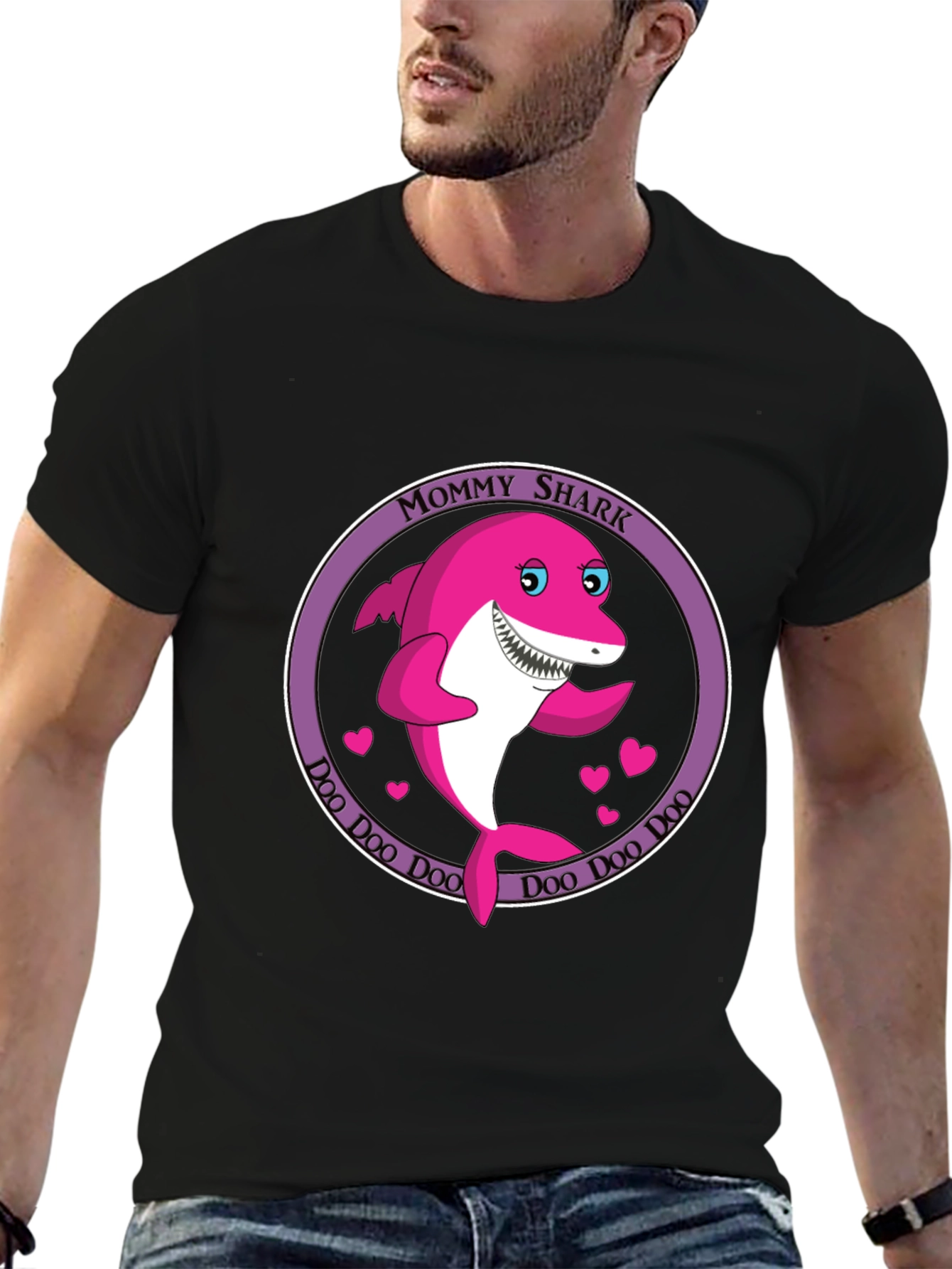 Mommy Shark Doo Doo Doo Black T-Shirt