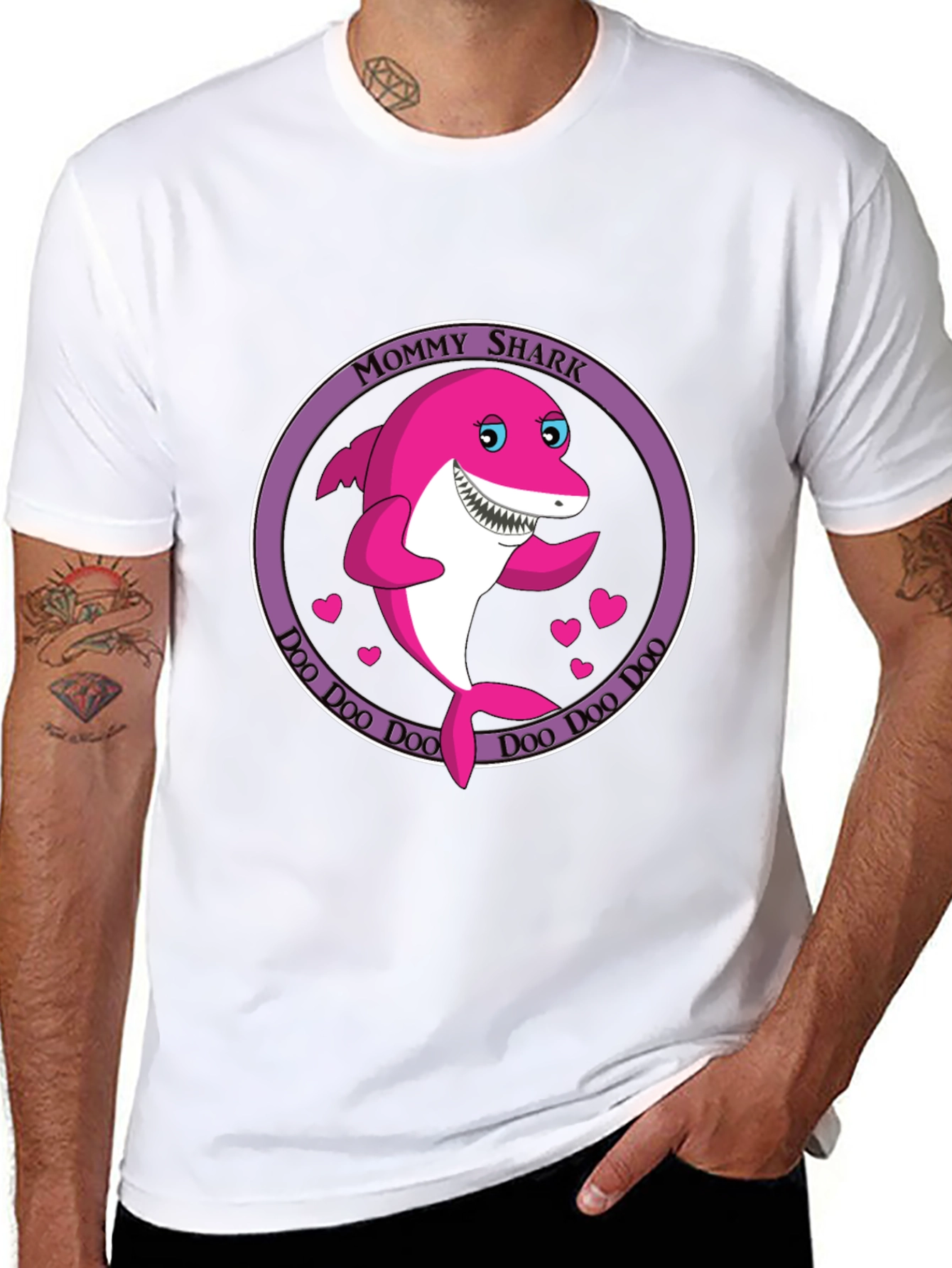 Mommy Shark Doo Doo Doo Black T-Shirt