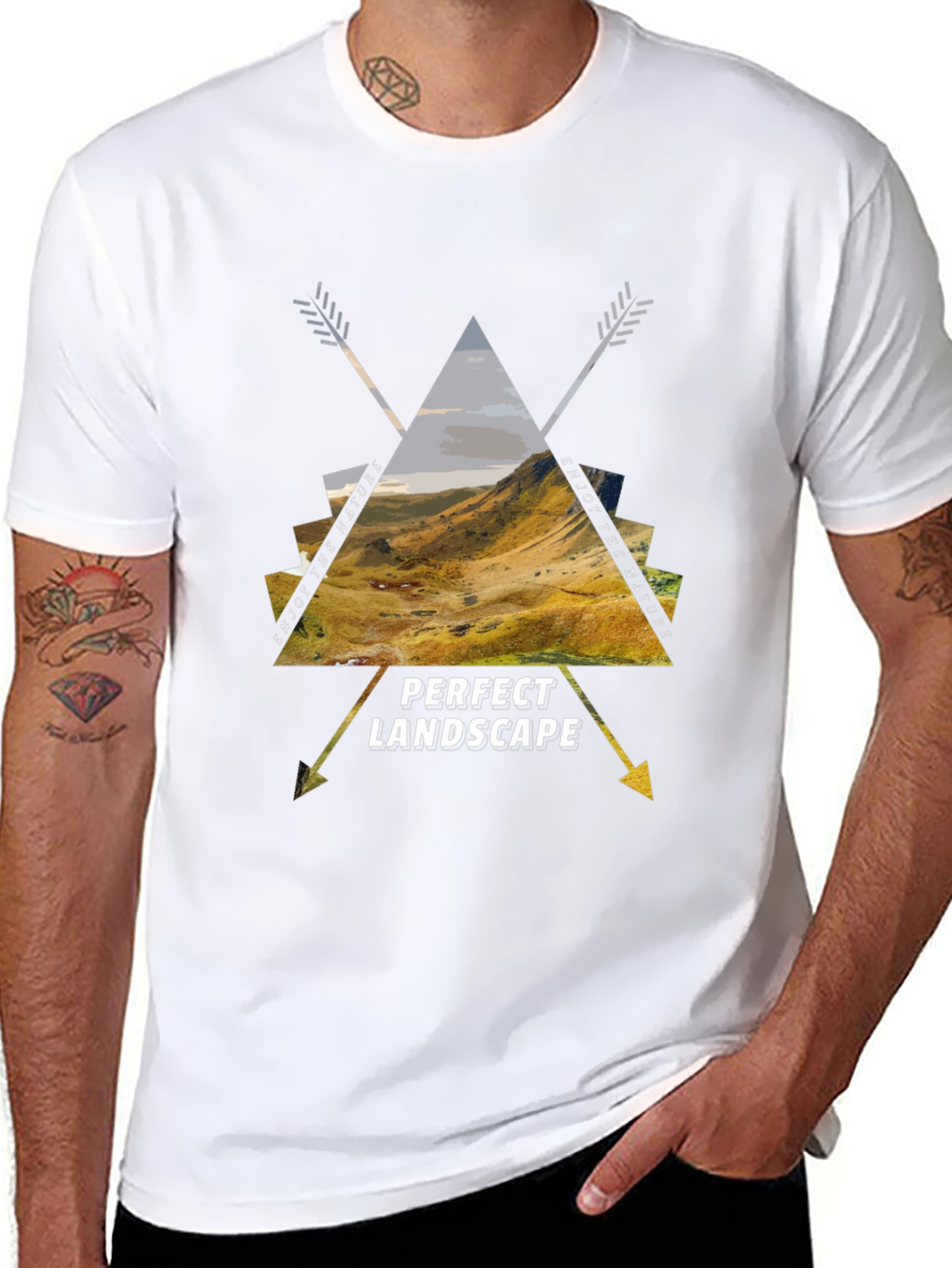 Nature Landscape Graphic Tee - Mens Casual Shirt