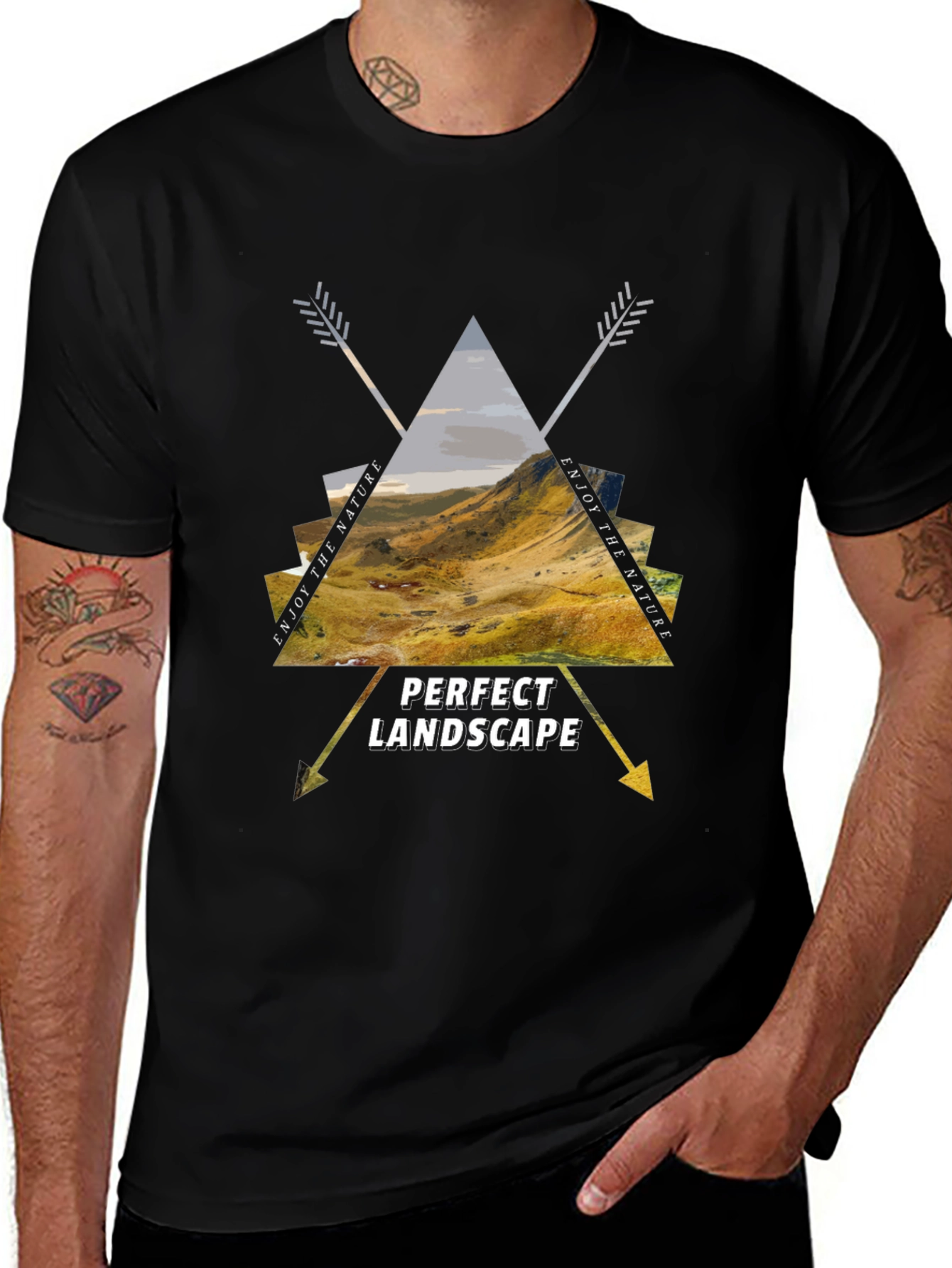 Nature Landscape Graphic Tee - Mens Casual Shirt