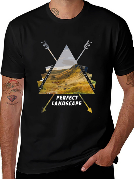 Nature Landscape Graphic Tee - Mens Casual Shirt